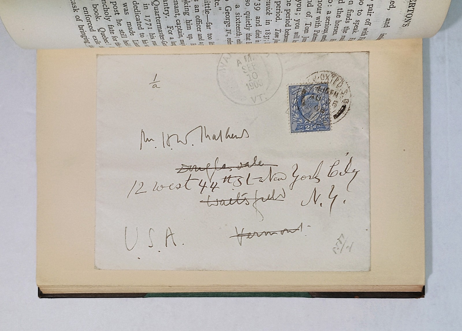 1908 Over Bemertons by EV Lucas – TIPPED-IN LETTERS, Printers Stamps, PROVENANCE