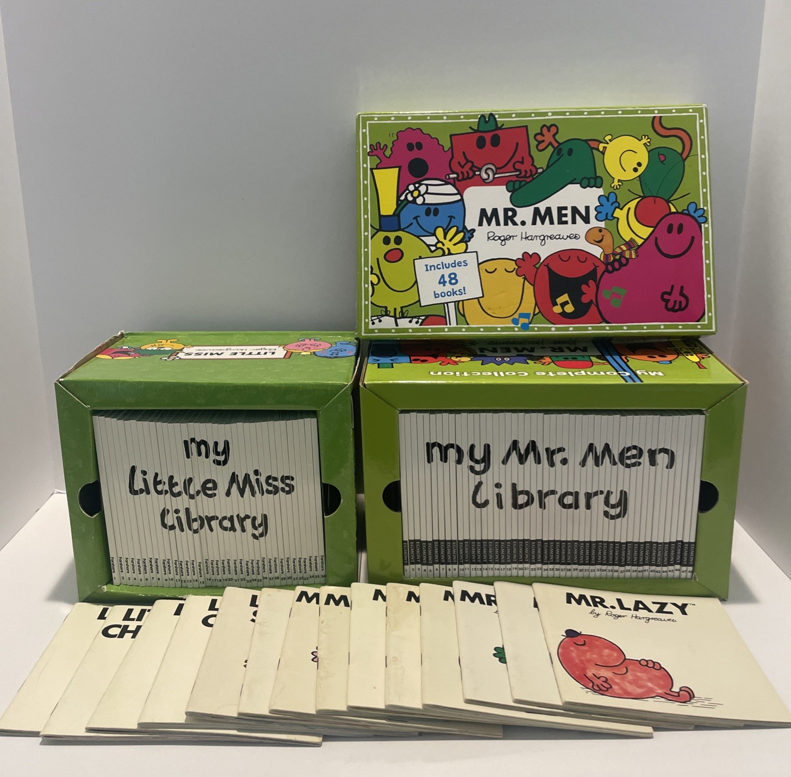 Roger Hargreaves books lot-Little Miss Library, Mr.Men Library, 14 Small Books