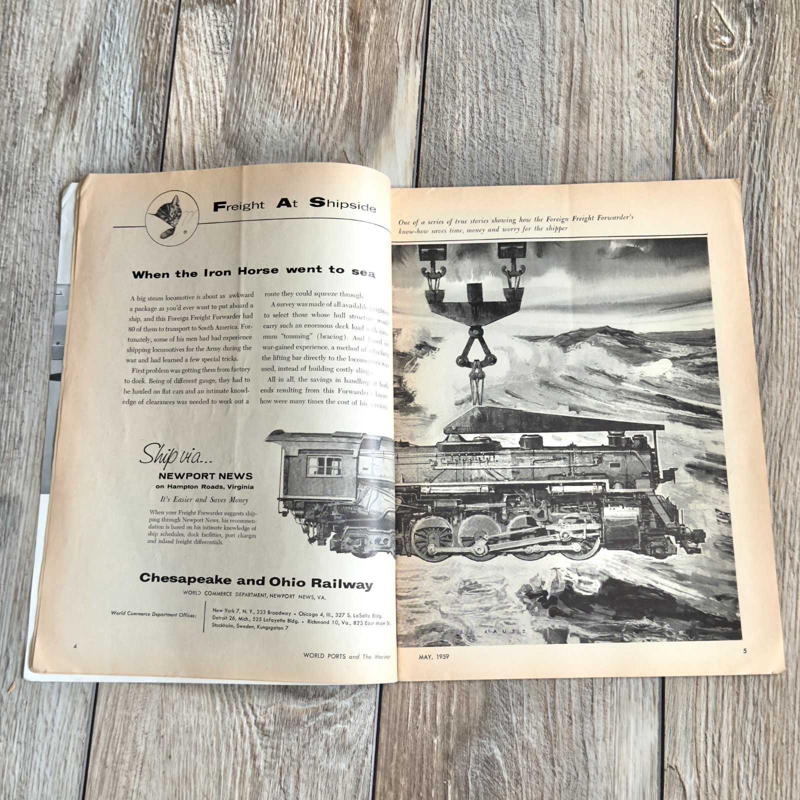 World Ports And The Mariner Shippers Magazine Lot Of 2 Mobile Maritime Ad 1959