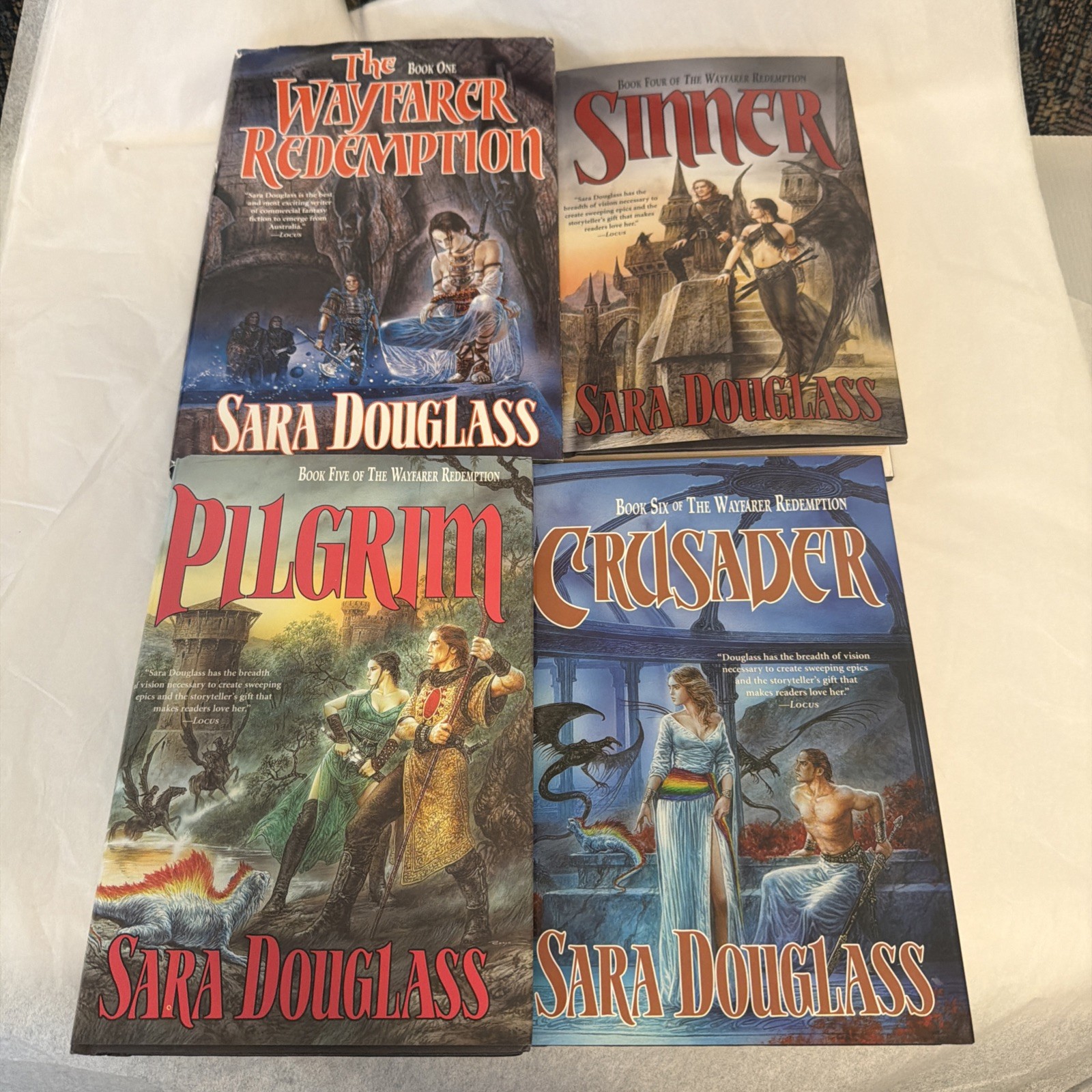 The Wayfarer Redemption Lot Sara Douglass, 4 In Series Of 6. Used Hardcover