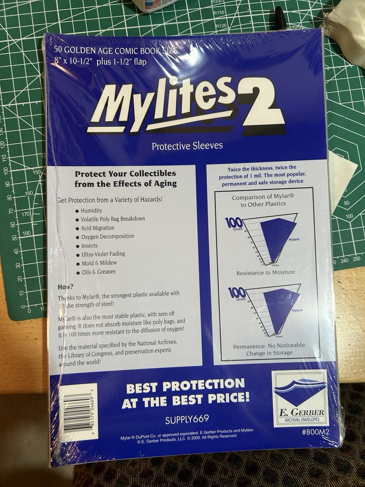 Pack of 50 Mylites 2 Mil Mylar Golden Age Comic Book Bags sleeves
