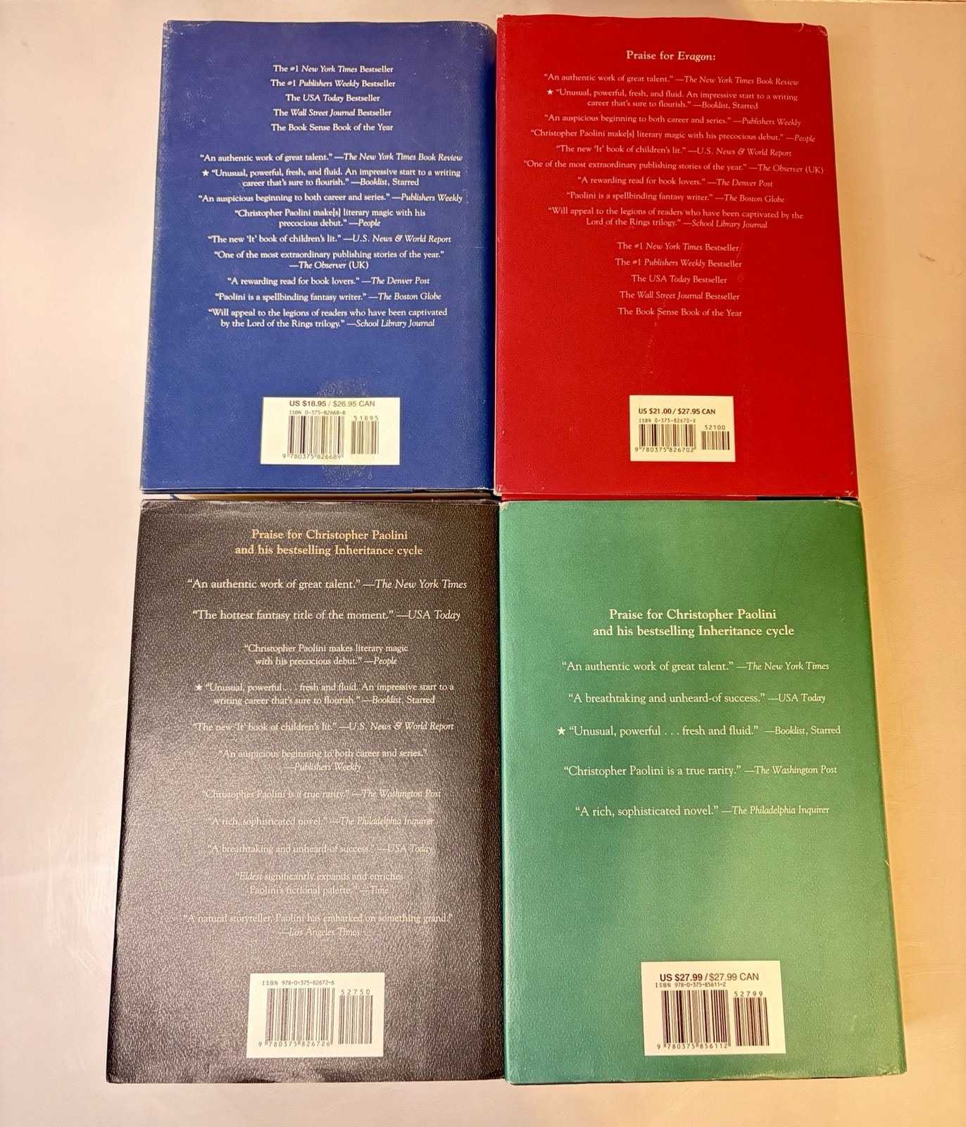 Inheritance Cycle Complete Set 1-4 HC w/ DJ Paolini 3 First Ed 2 First Print