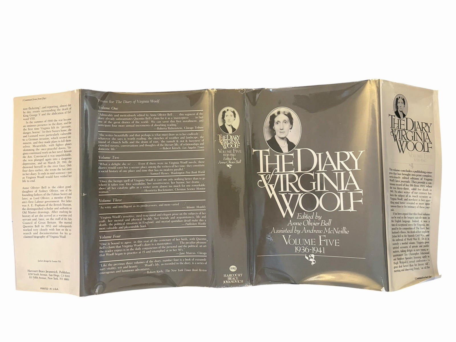 NF Virginia Woolf Diary Complete 5 Volume Set 1st American Editions HCDJ 1977