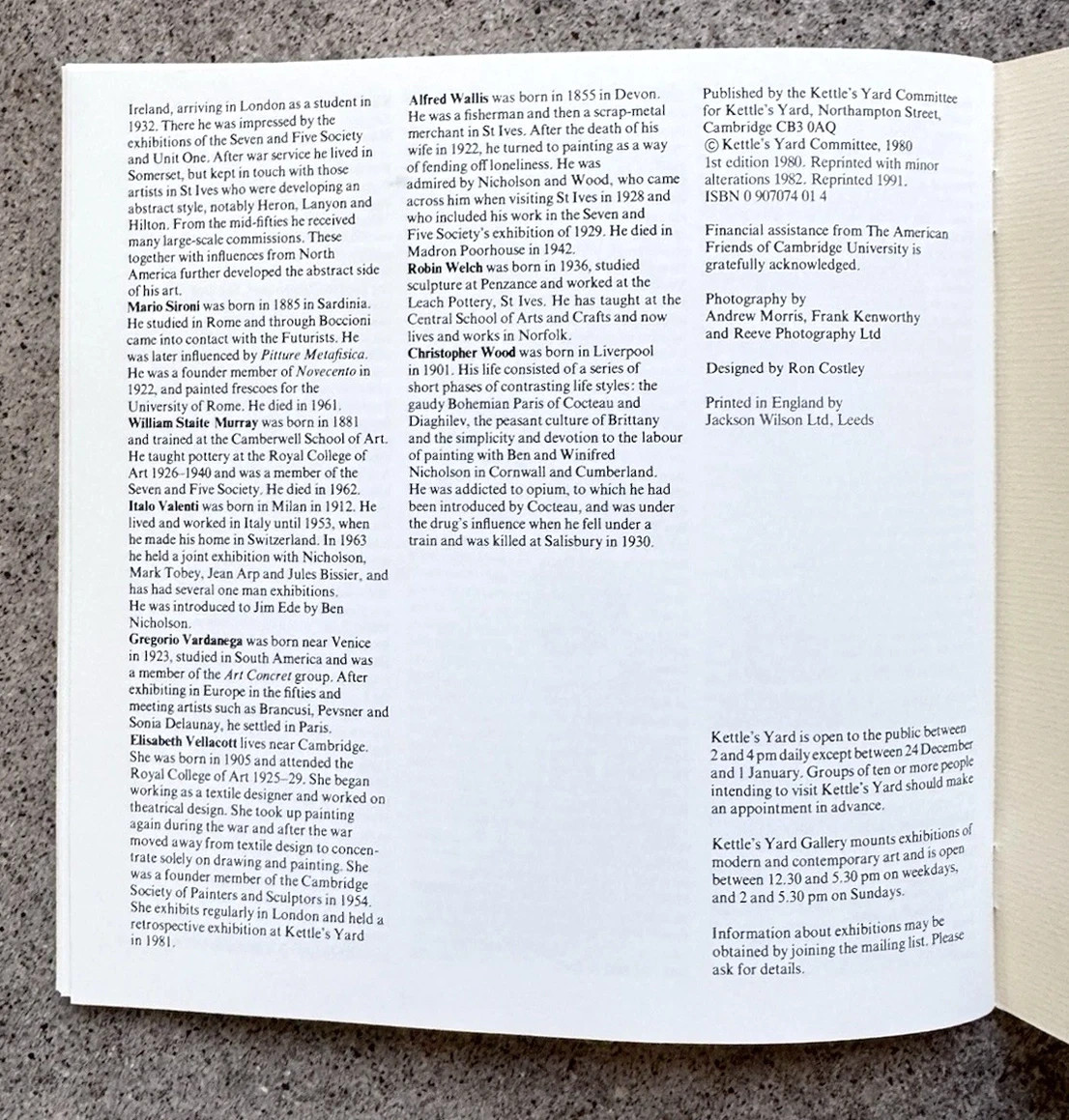 Kettle’s Yard: An Illustrated Guide (University of Cambridge, 1991 Reprint Ed)