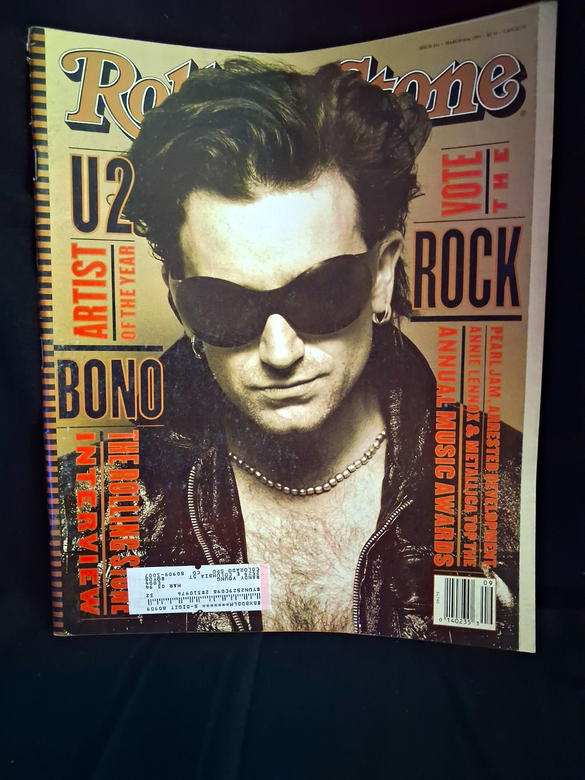 Rolling Stone Mar 1993 Issue 651 Illustrated Music Magazine Bono U2 Cover