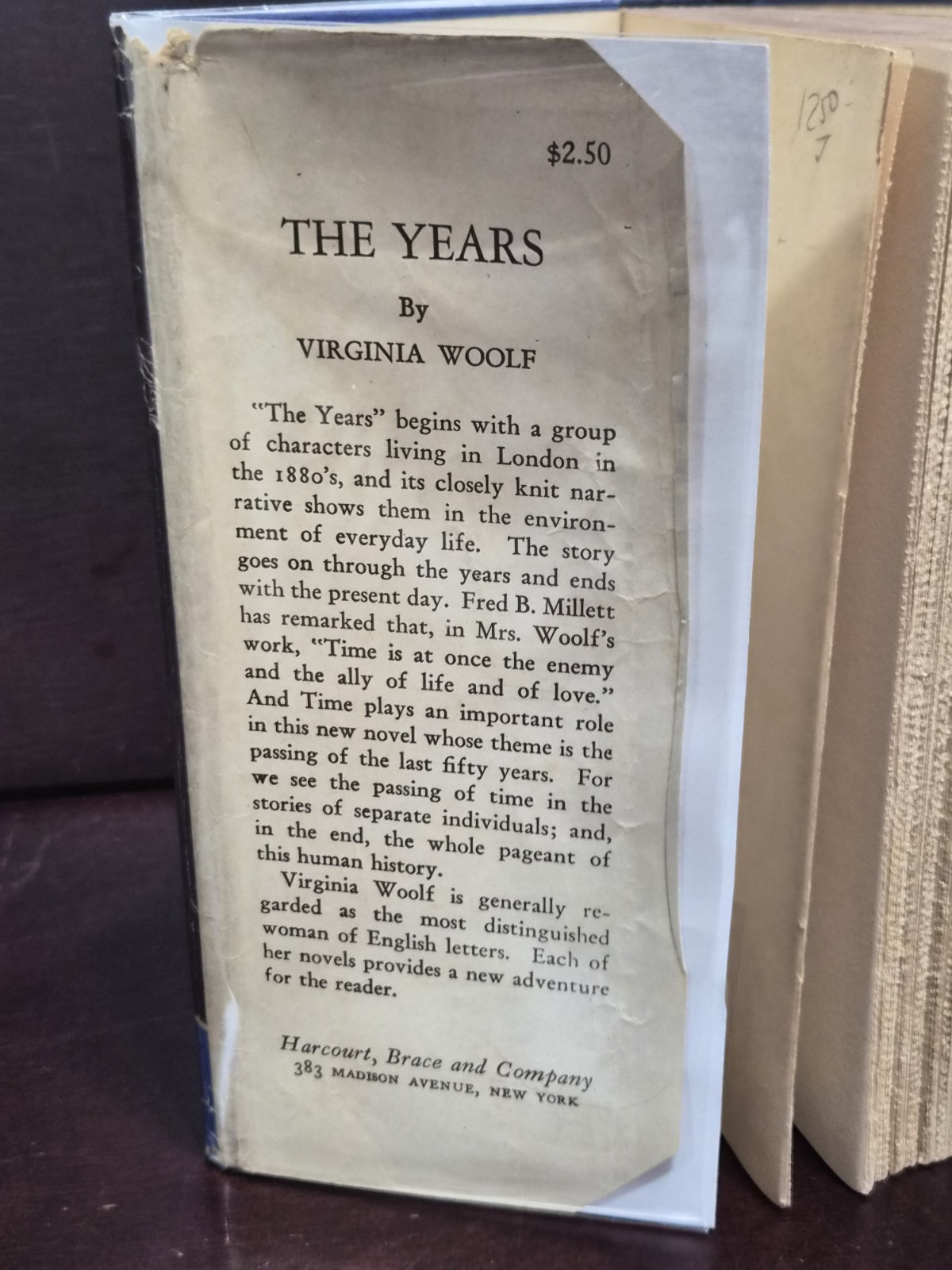 Virginia Woolf THE YEARS 1937 First Edition Trade 6th Printing HCDJ VG ​