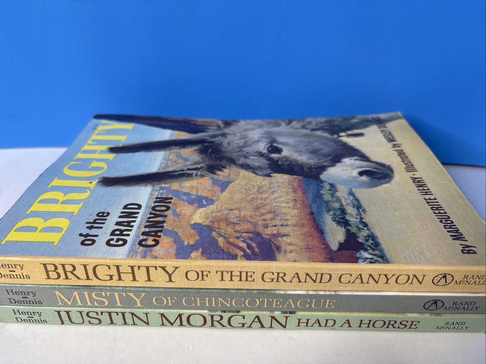 Marguerite Henry Lot of 3 MISTY OF CHINCOTEAGUE + JUSTIN + BRIGHTY (1970s) PB/VG