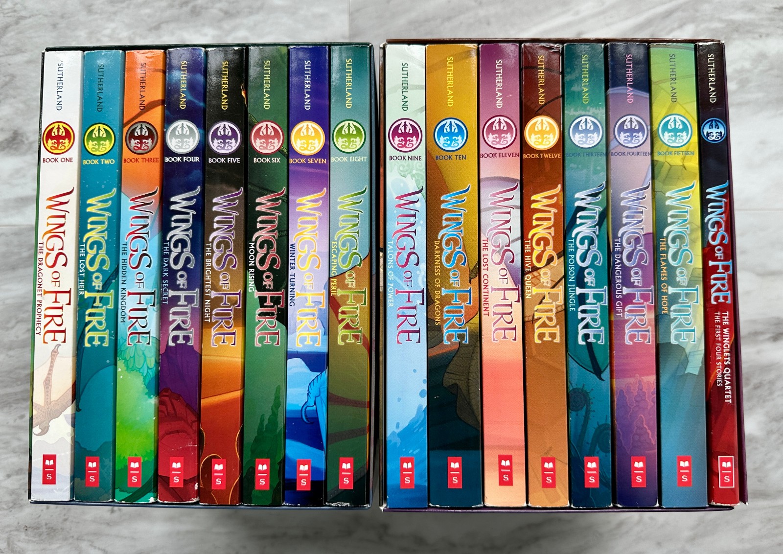 Wings Of Fire Box Sets #1 and #2 Books 1-15 + Winglets Quartet Tui Sutherland