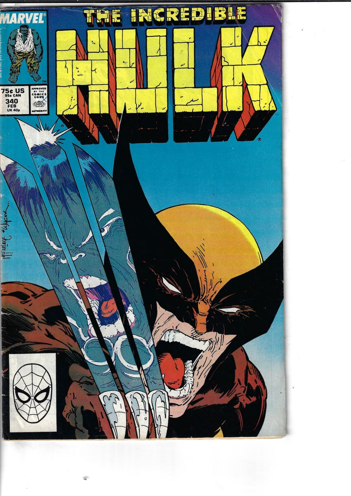 Incredible Hulk 340 Wolverine VG 1988 Glossy McFarlane Art Direct Edition