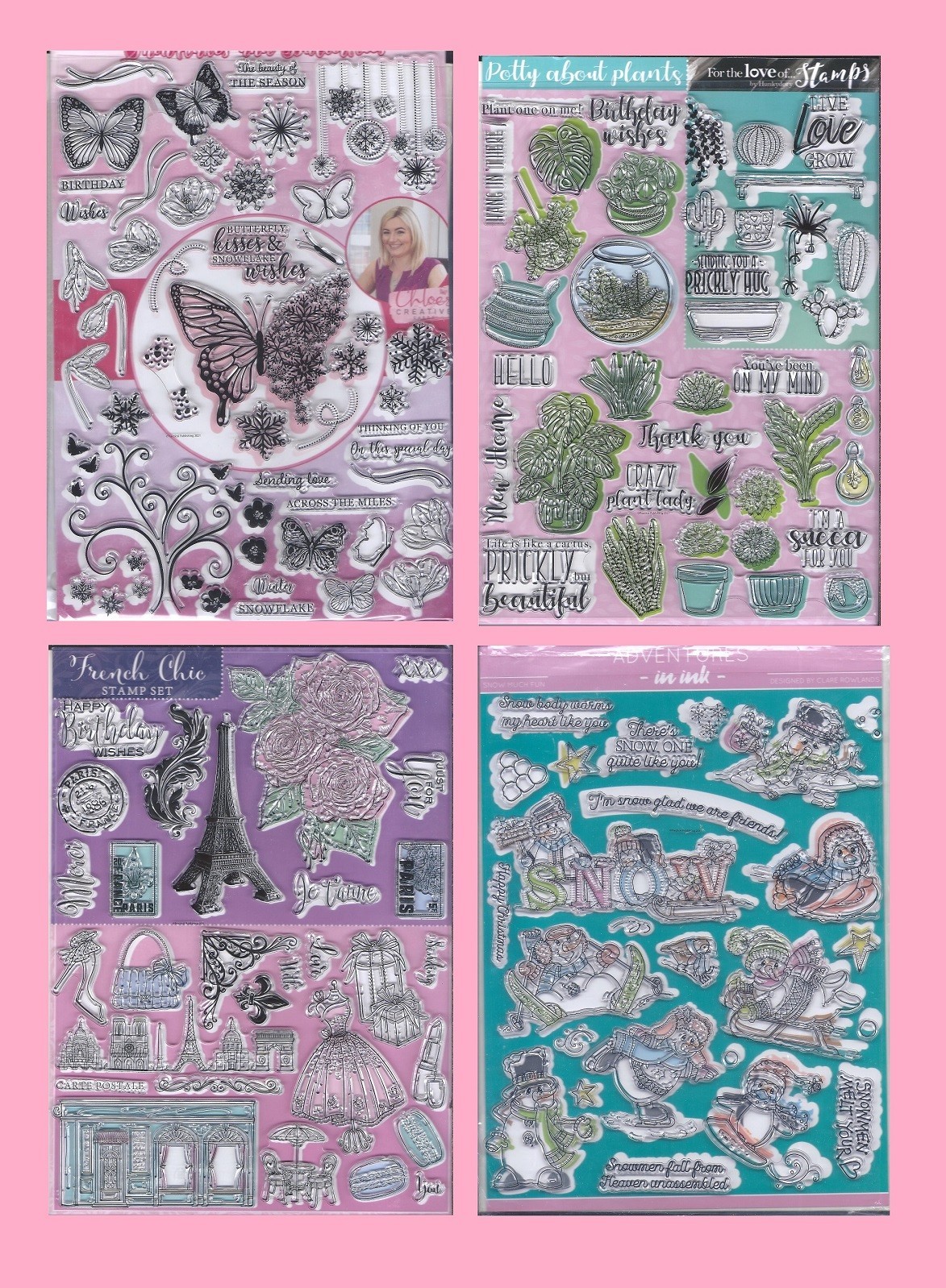 UK CREATIVE STAMPING Magazine Lot of 4 with STAMP PAGES TTL: 140 NEW Stamps $8Sh