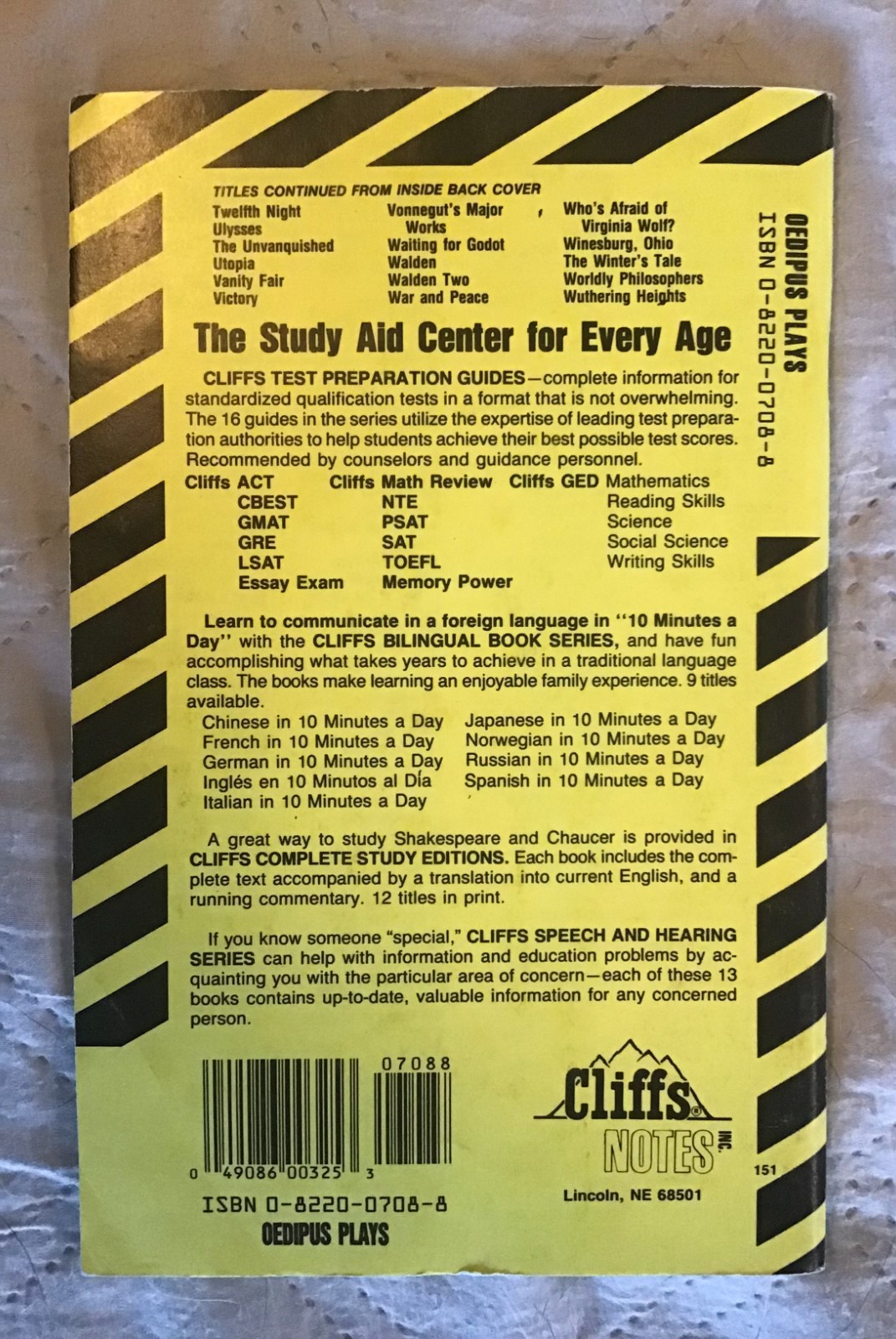 Cliffs Notes Conrad Shakespeare Dickens Dostoevsk Hardy you Pick the Book Titles
