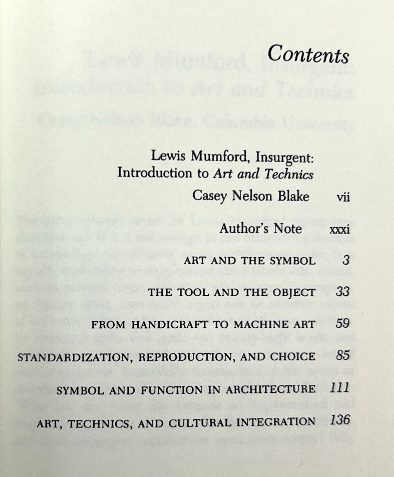 Art and Techniques by Lewis Mumford 2000 Columbia University Press Softcover
