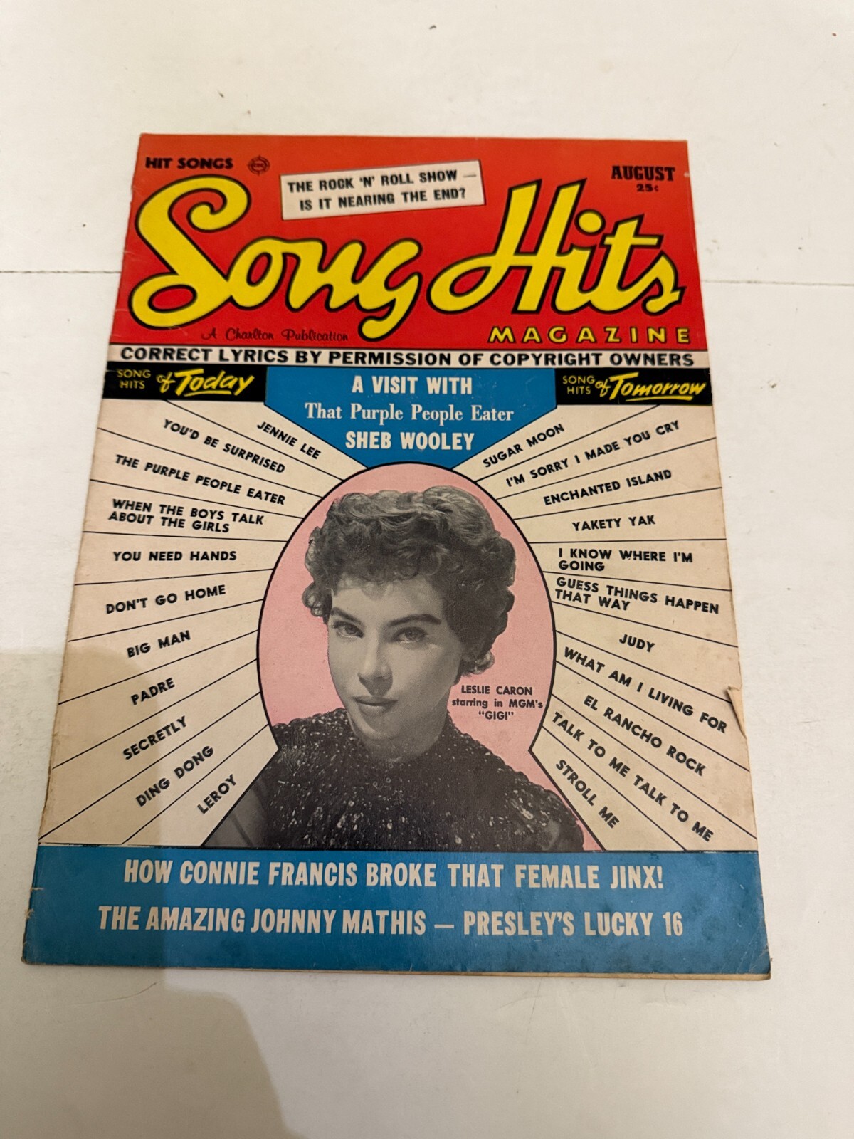 August 1958 Song Hits Magazine Leslie Caron