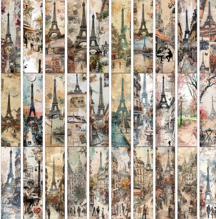 30 PC Bookmark Set Romantic Paris Architecture Scenic 1.5″ x 5.9″ New Free Ship