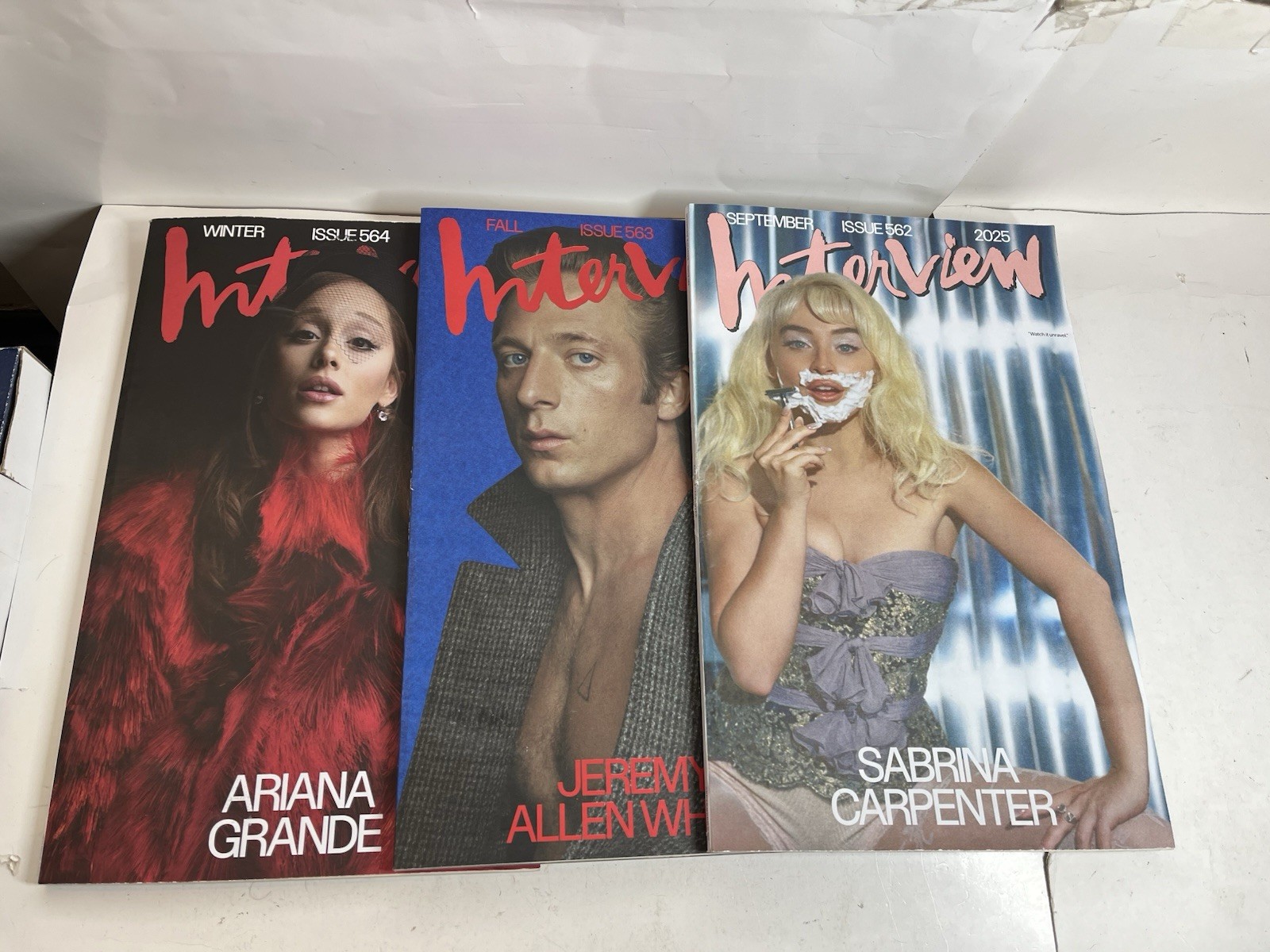 Interview Magazine 2025 Lot Of 3 Ex-Library Sabrina Carpenter Ariana Grande