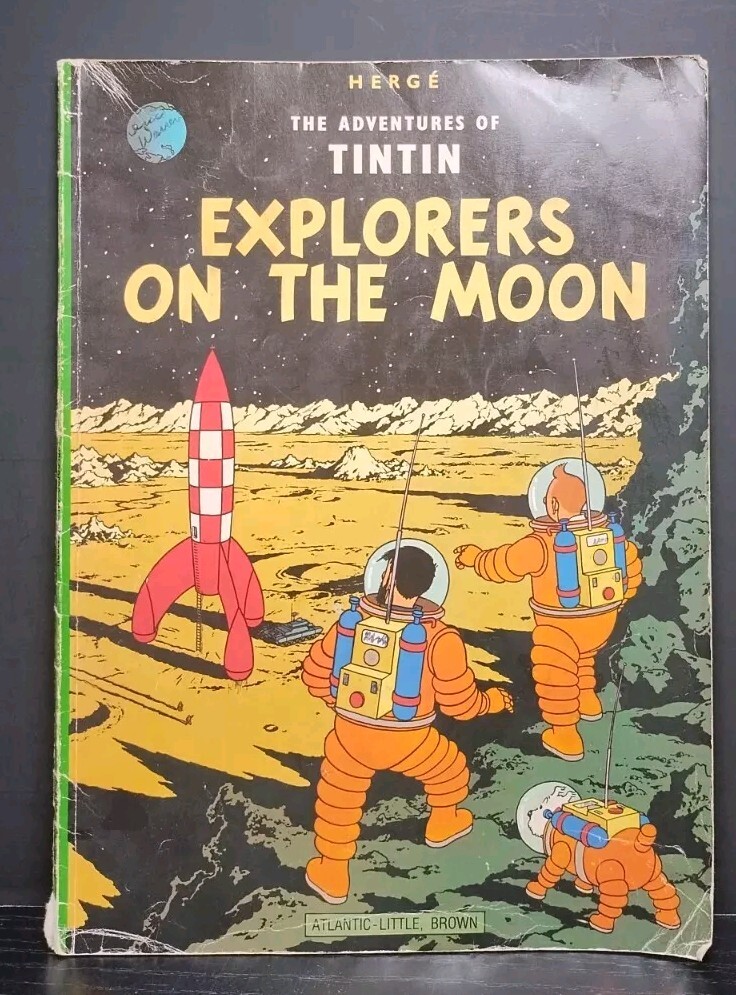 Tintin Explorers on the Moon Herge 1976 1st American Ed Atlantic Little Brown