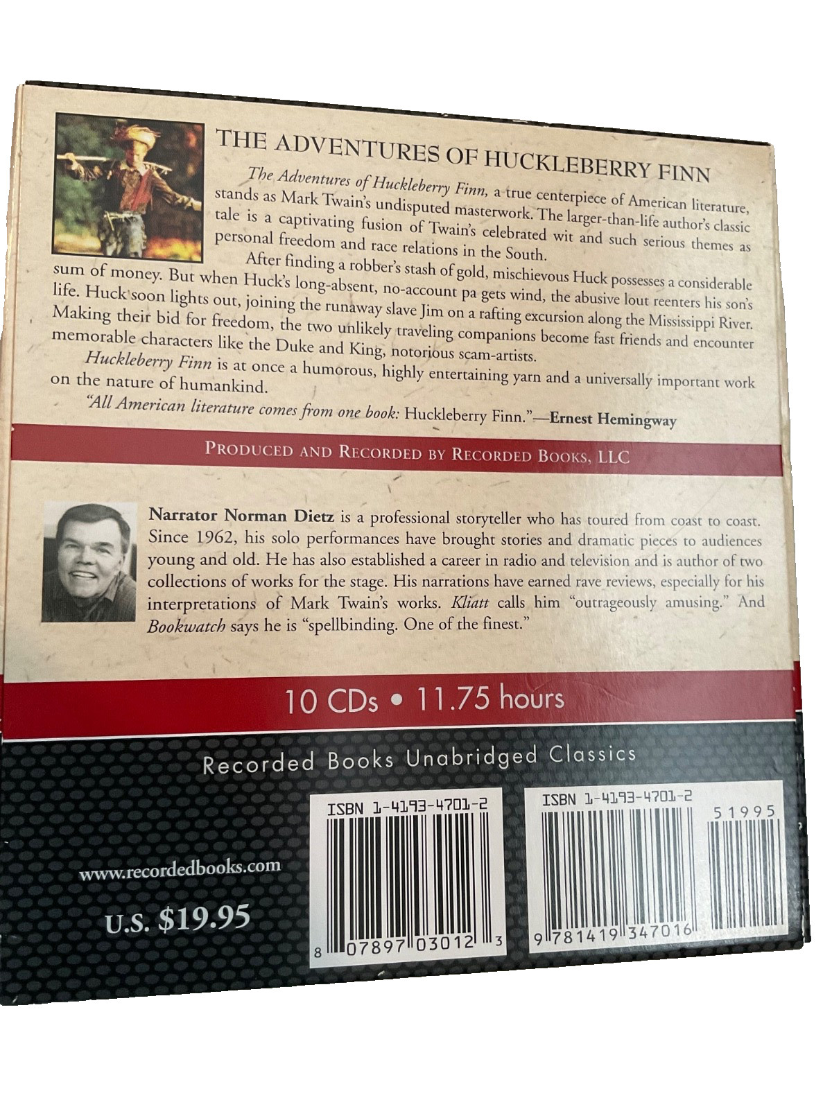 The Adventures of Huckleberry Finn by Mark Twain 2005, Audiobook, Unabridged NEW