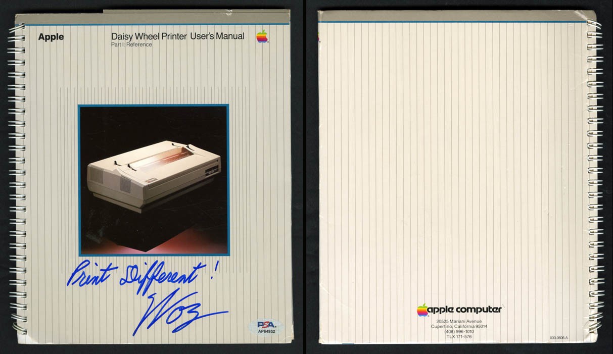 Steve Woz Wozniak SIGNED Apple II AppleWorks Ref Manual Computer PSA AUTOGRAPHED