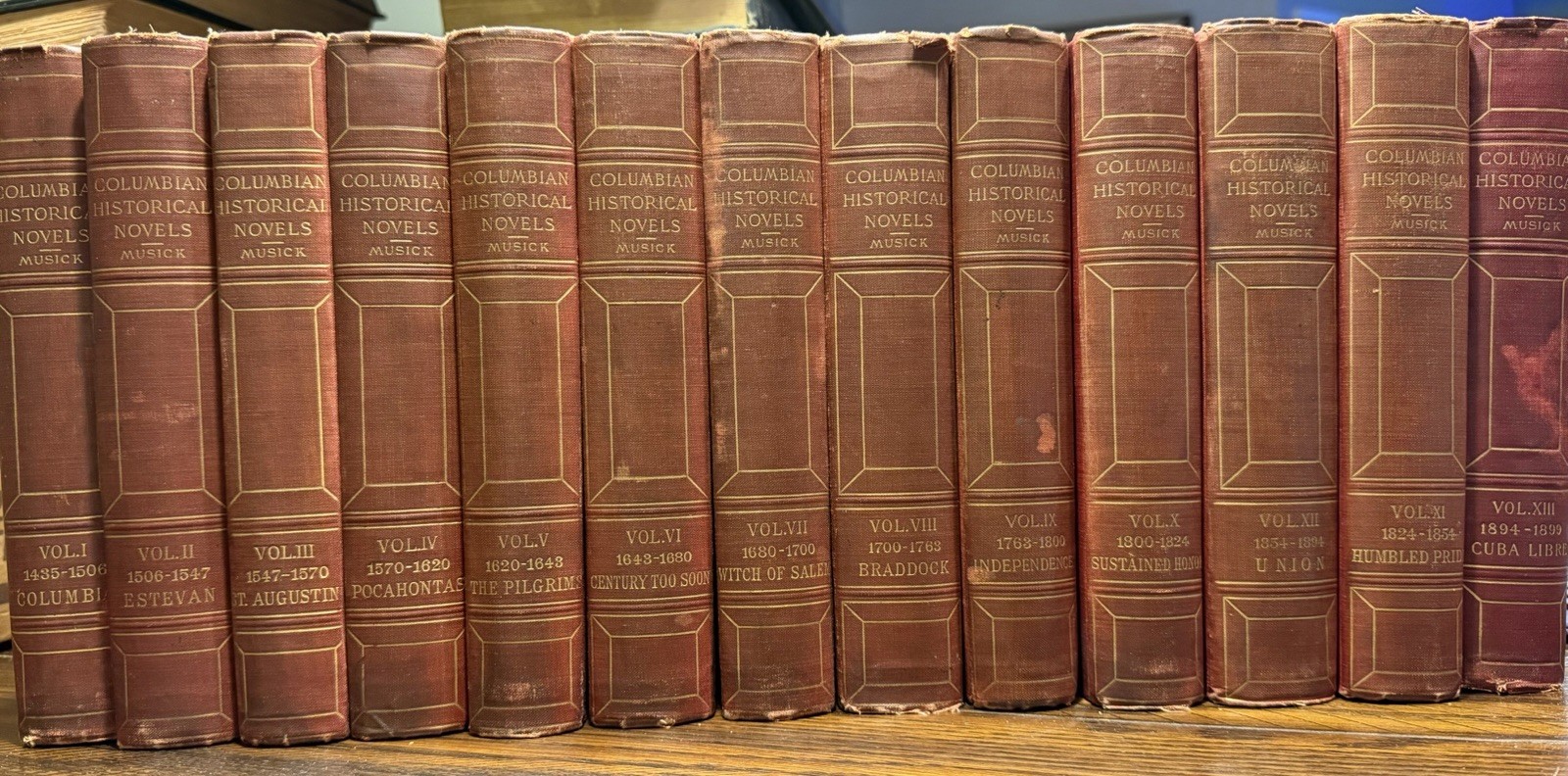 John R. Musick Columbian Historical Novels Complete 13 Vol Set 1891-1900