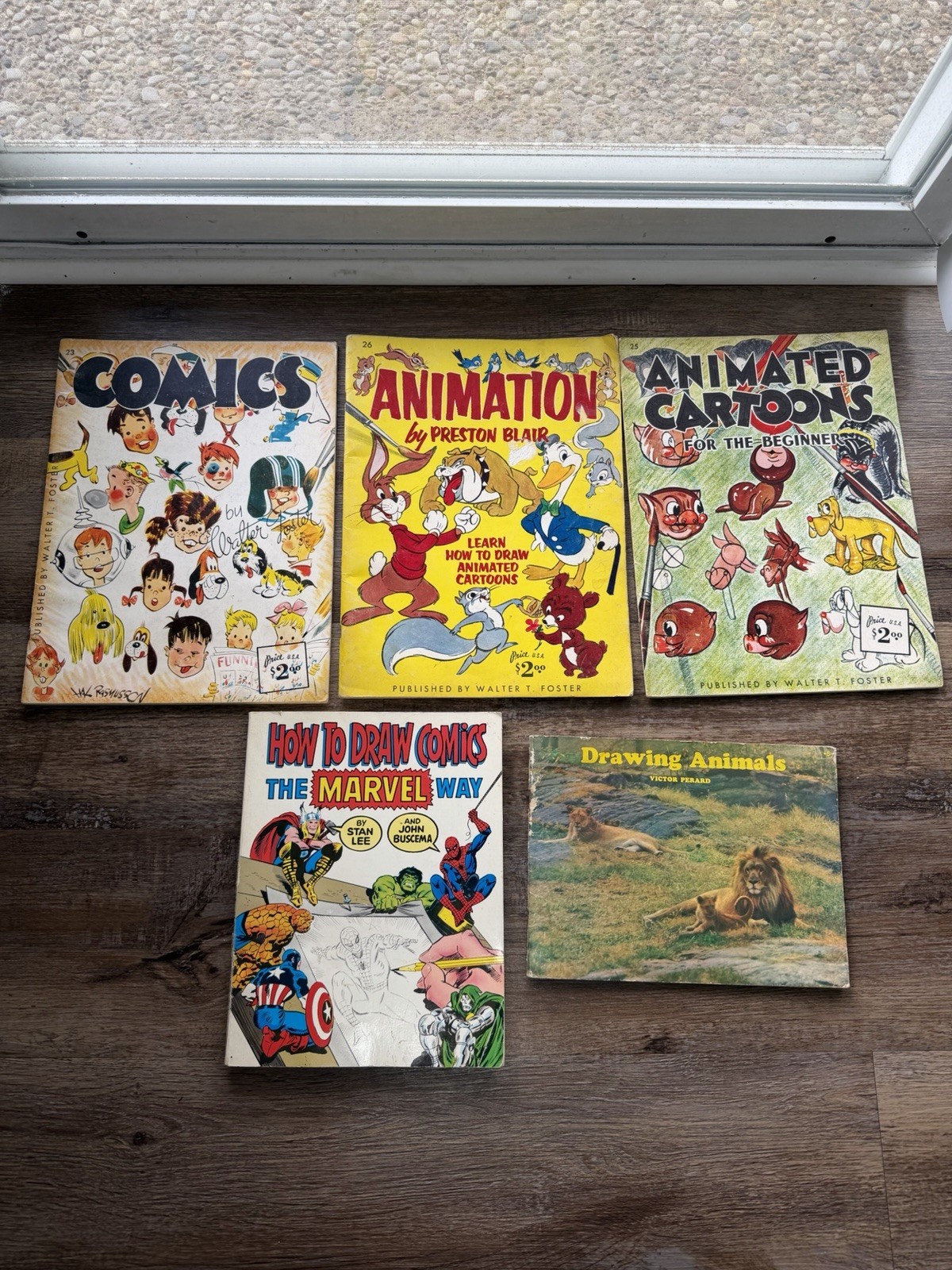 Vintage Art Instruction Book Lot – Walter T. Foster, Preston Blair & Marvel (5 B