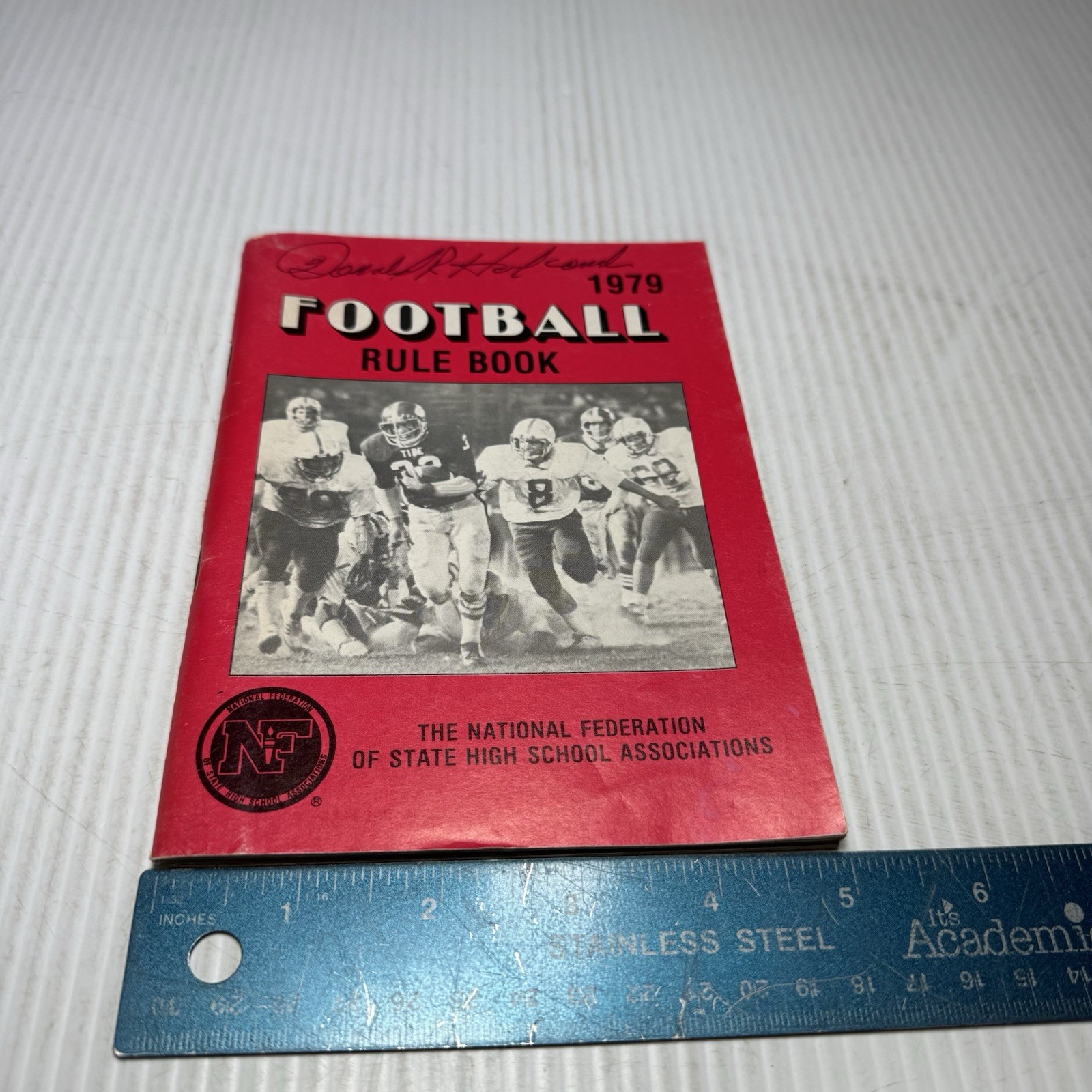 1979 National Alliance Edition FOOTBALL RULES BOOK Highschool PB Donald Holcomb