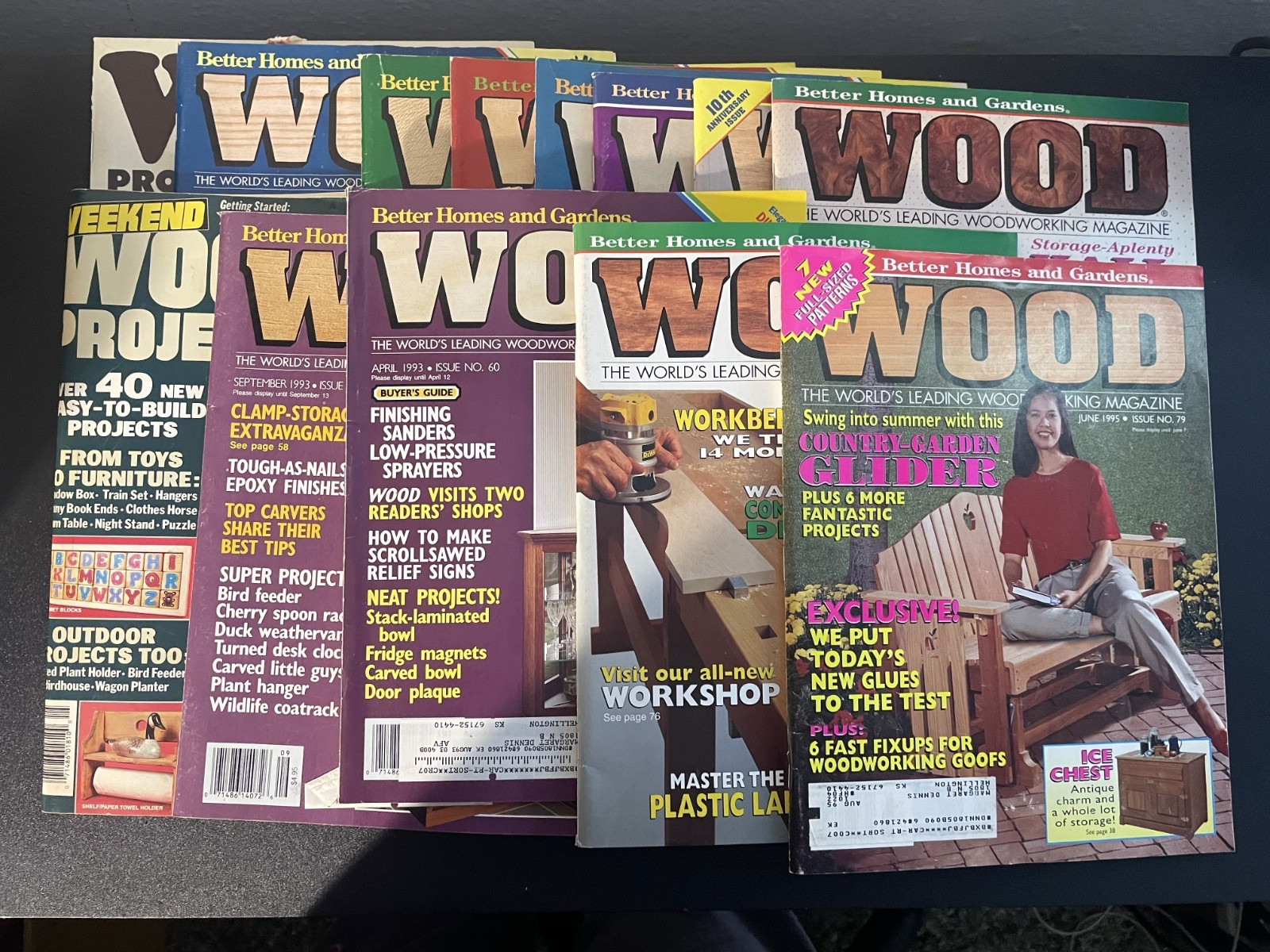 WOOD woodworking vintage magazines (1992-1995)