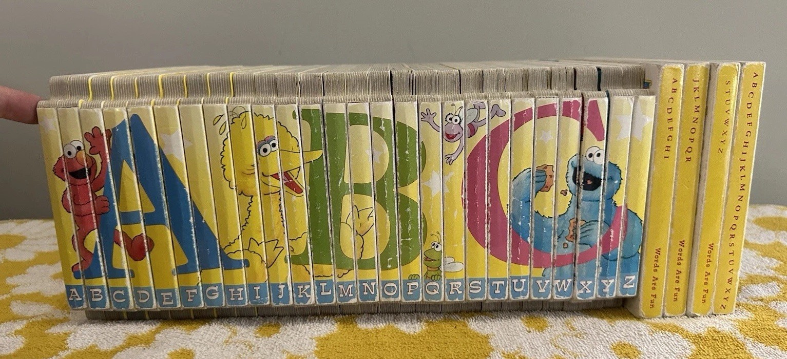 Vintage 26 Sesame Street Alphabet Interlocking ABC Board Book Set A-Z & Others!