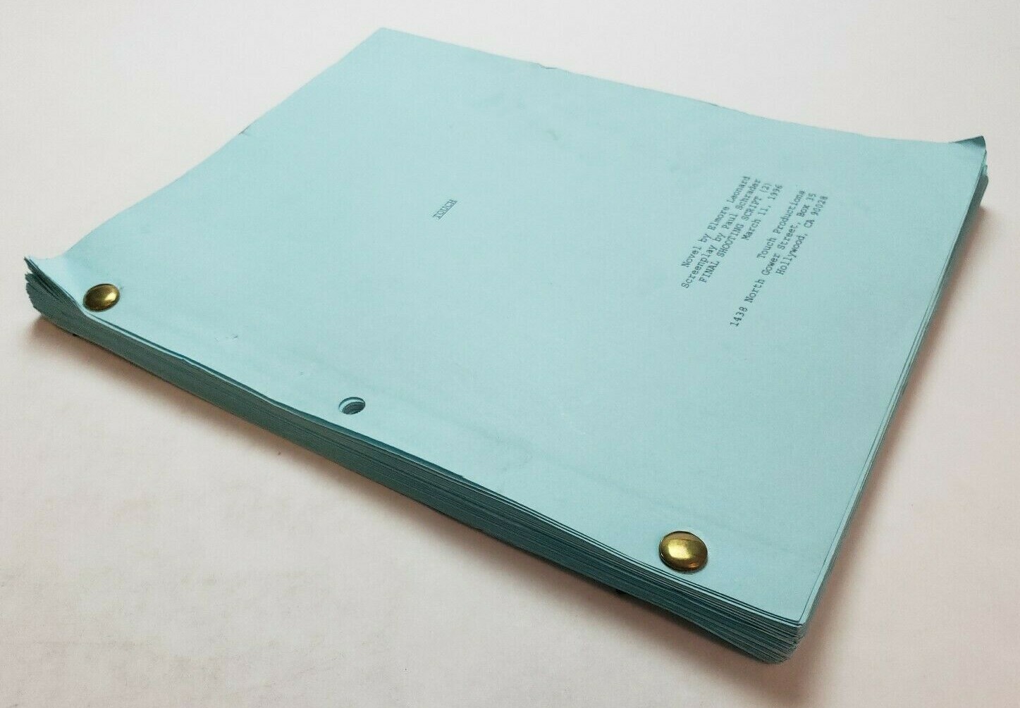 TOUCH / Paul Schrader 1996 Screenplay, Christopher Walken & LL Cool J