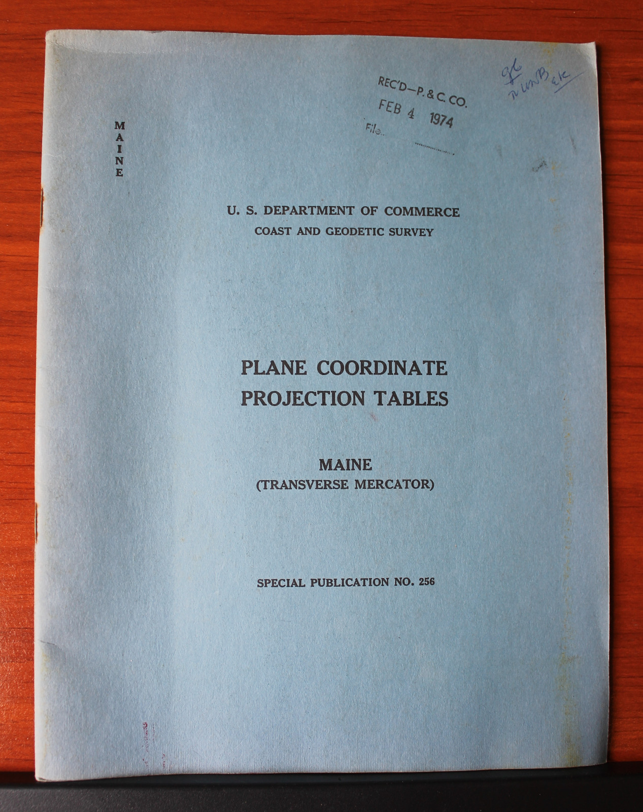 Plane Coordinate Projection Tables -Maine – Coast & Geodetic Survey 1951 PB
