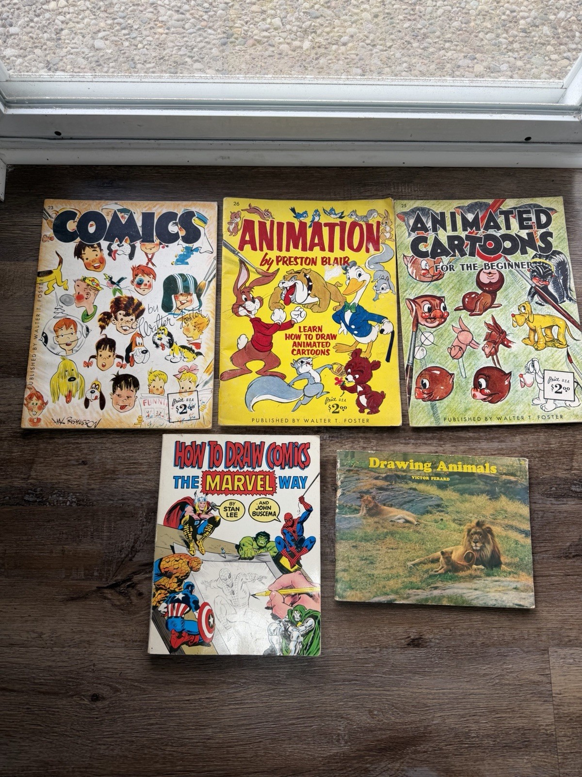 Vintage Art Instruction Book Lot – Walter T. Foster, Preston Blair & Marvel (5 B