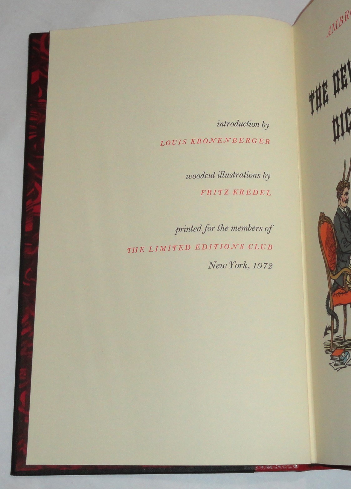 Ambrose Bierce THE DEVIL’S DICTIONARY Limited Editions Club Signed Fritz Kredel