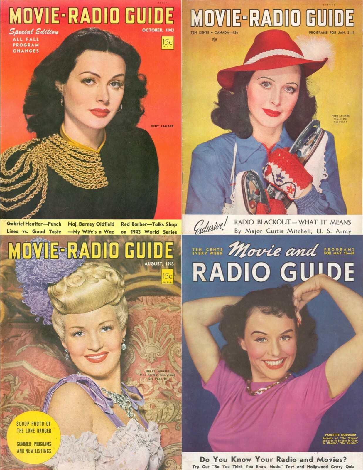 115 Old Issues Movie & Radio Guide Cinema Movie Stars Magazines (1940-1943) DVD