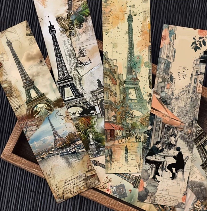 30 PC Bookmark Set Romantic Paris Architecture Scenic 1.5″ x 5.9″ New Free Ship