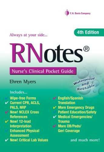 RNotesÂ®: Nurse’s Clinical Pocket Guide – Spiral-bound By Myers RN, Ehren – GOOD