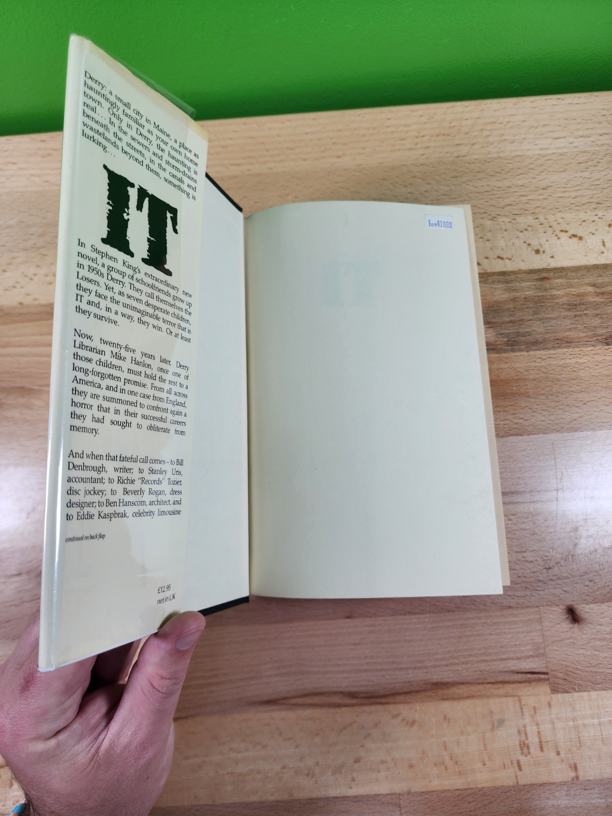 IT Stephen King UK True First Edition 1st Print Hodder & Stoughton Hardcover DJ