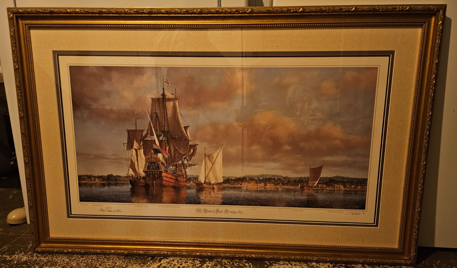 Large L.F. Tantillo A View Of Fort Orange 1652 Signed Limited Print RARE!