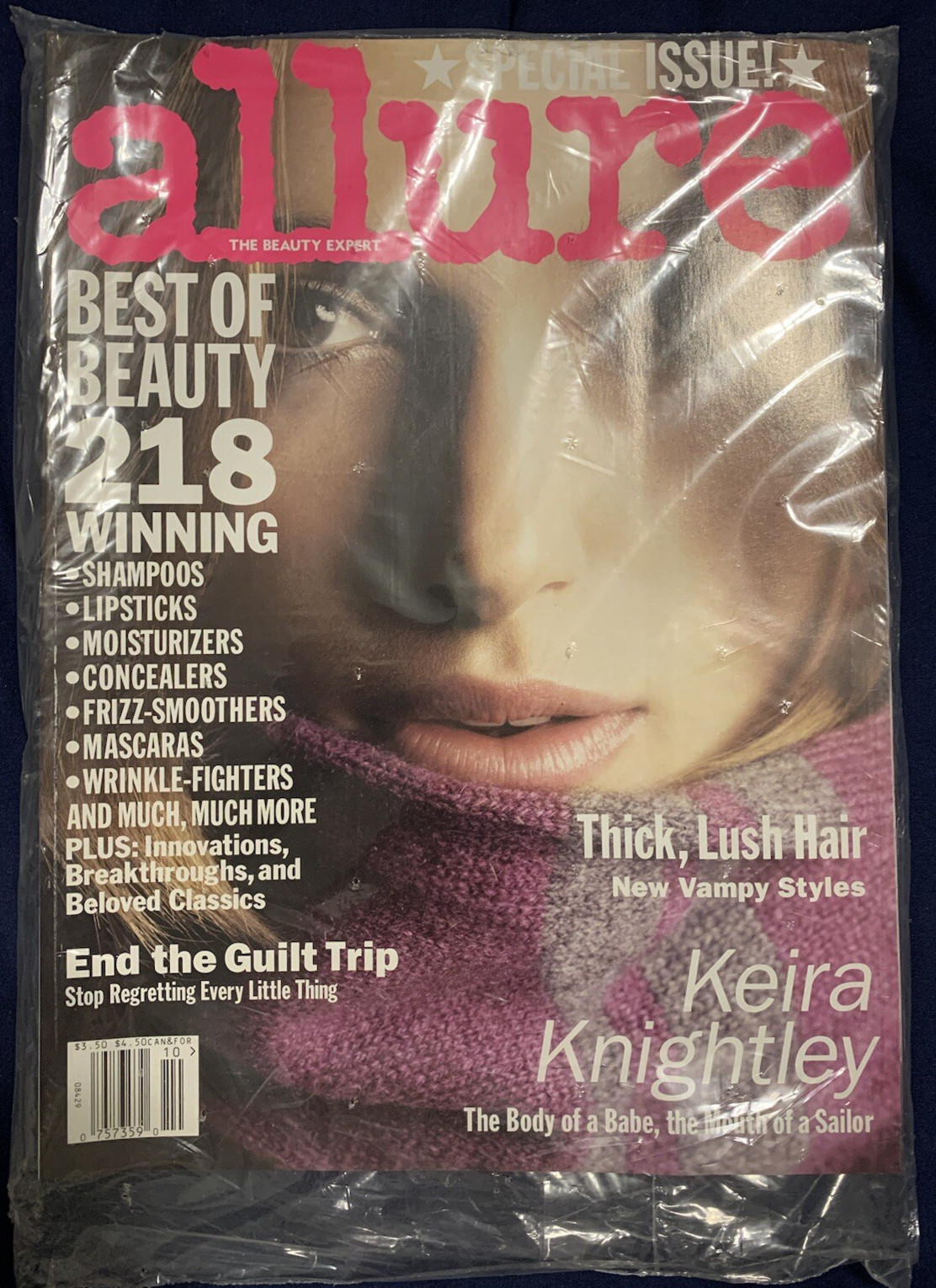 Allure October 2007 Keira Knightley Makeup Vamp Styles Still In Original Wrapper