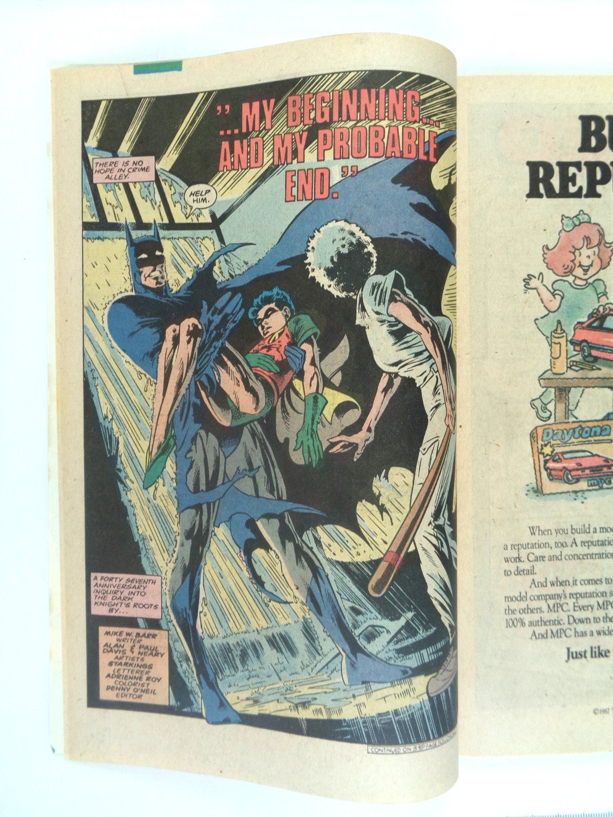DC COMICS : DETECTIVE COMICS #574 – BY MIKE BARR AND ALAN DAVIS 1987