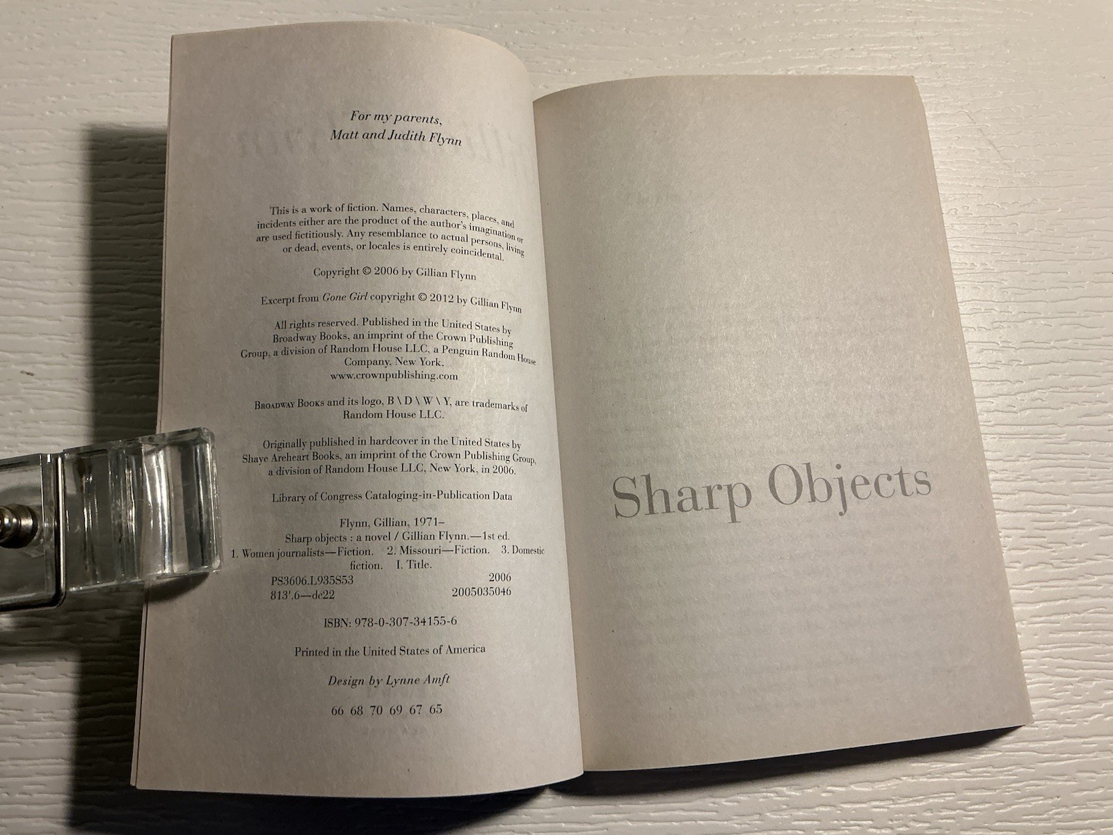 Sharp Objects : A Novel by Gillian Flynn (2007, Trade Paperback) Like New