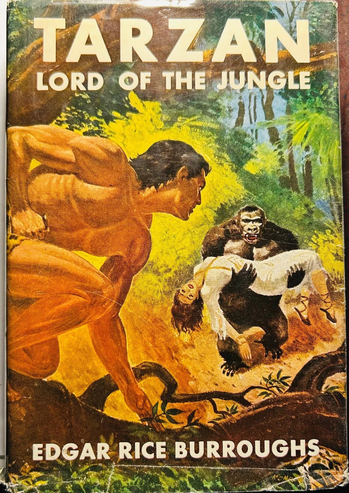 Tarzan Lord of the Jungle hard-cover book with dust cover 309 pages
