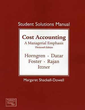 Student Solutions Manual for – Paperback, by Charles T. Horngren; – Acceptable n