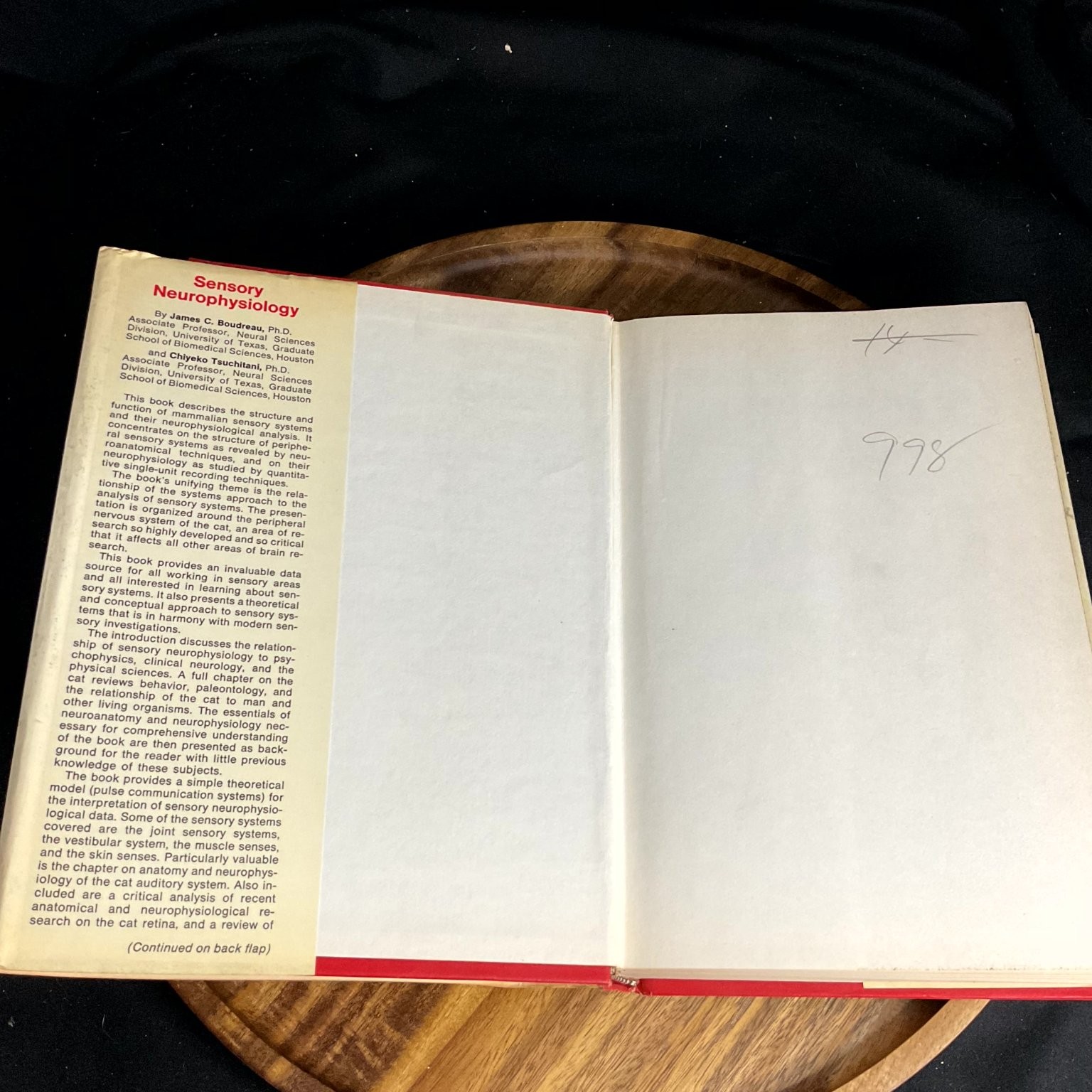 Sensory Neurophysiology Boudreau Tsuchitani 1973 Cat Neuroscience Book