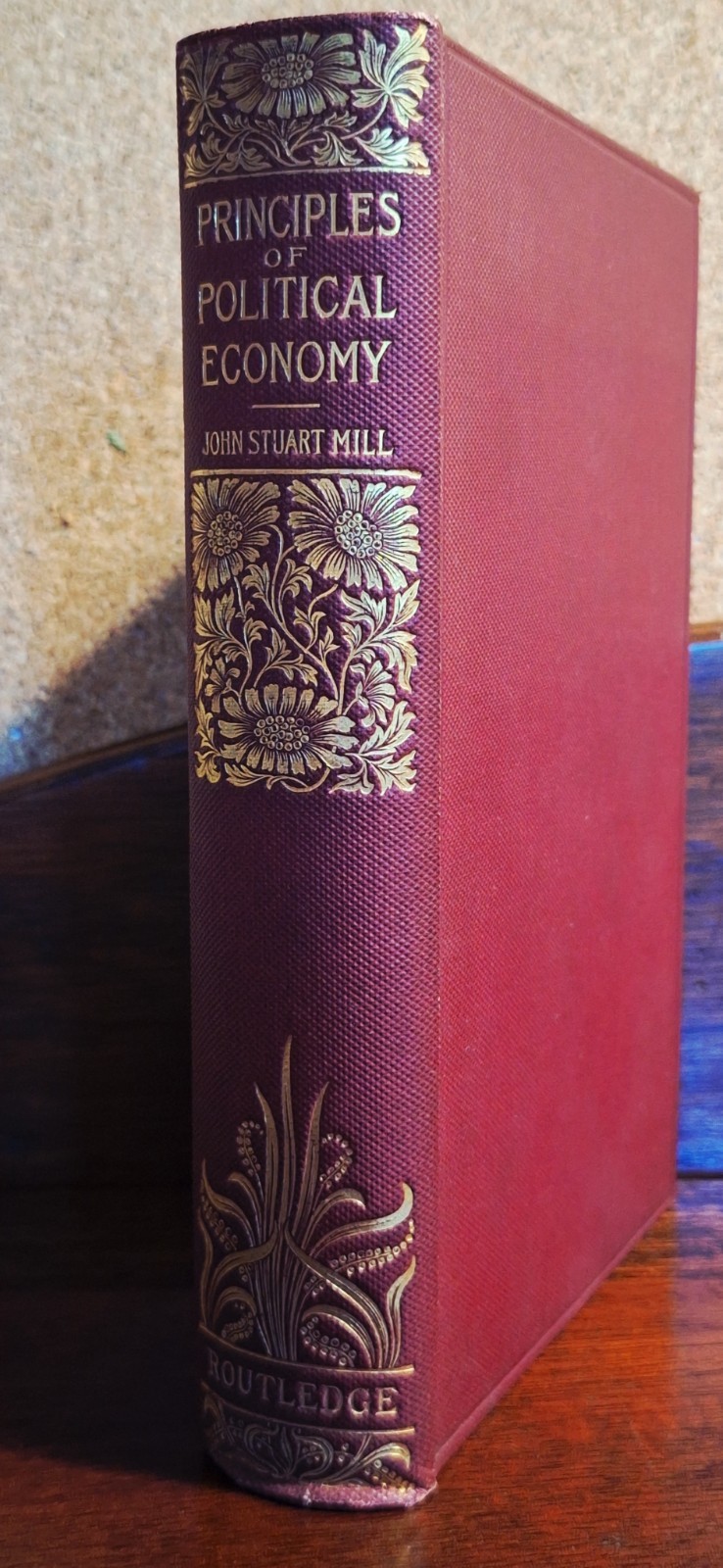 Principles Of Political Economy, John Stuart Mill, 1891, Gilt HC Book, Routledge