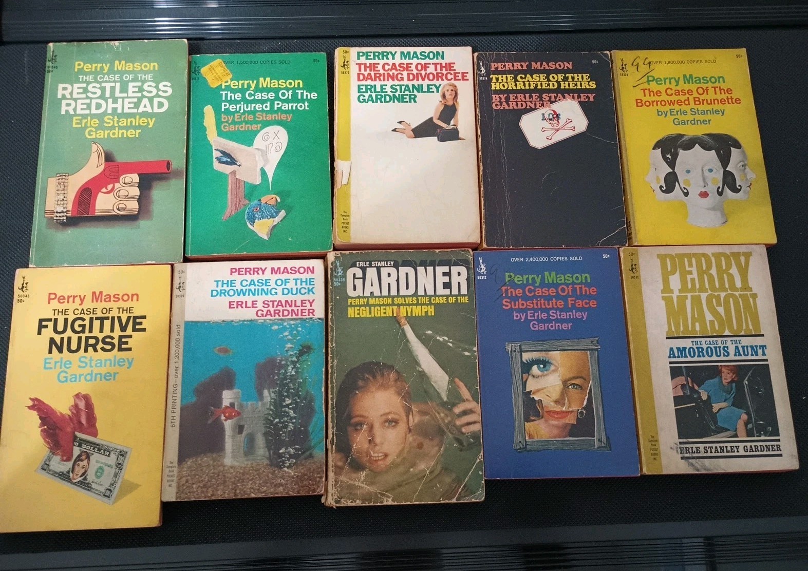 Lot of 10 Vintage Mystery Paperbacks by Erle Stanley Gardner, Perry Mason, 1960s