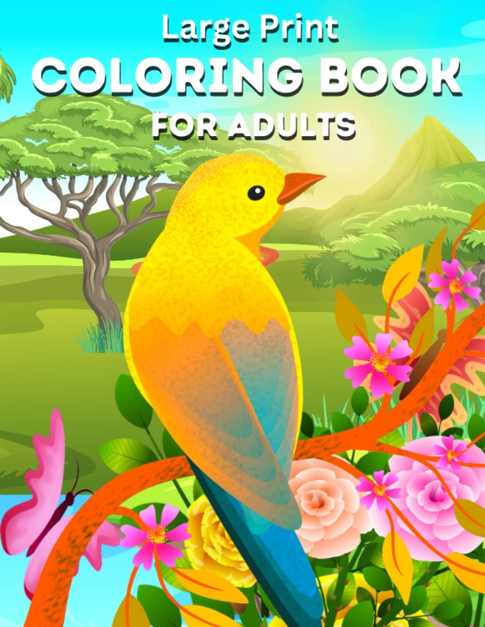 Large Print Adult Coloring Book: Over 50 Simple, Easy, Big and Bold Designs …