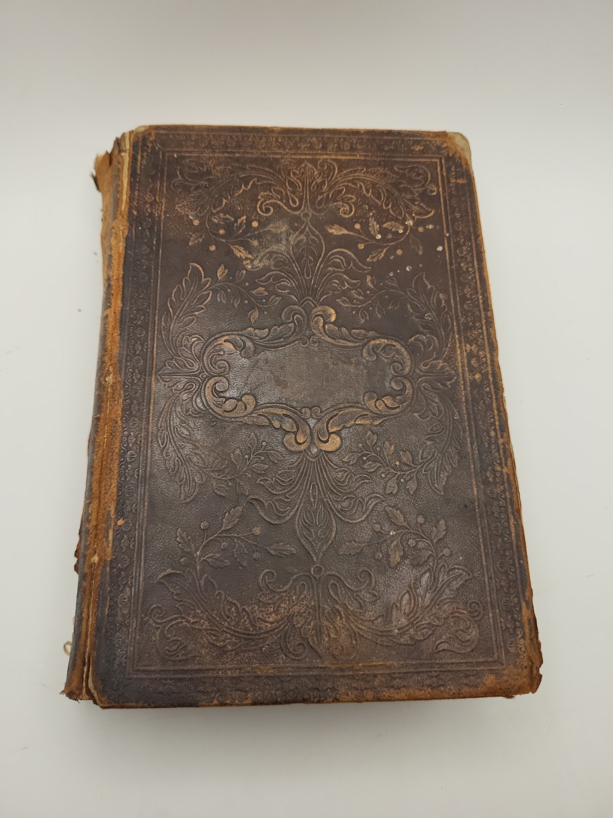 1854 American Bible Society NY Old & New Testament Original Tongues For Repair!