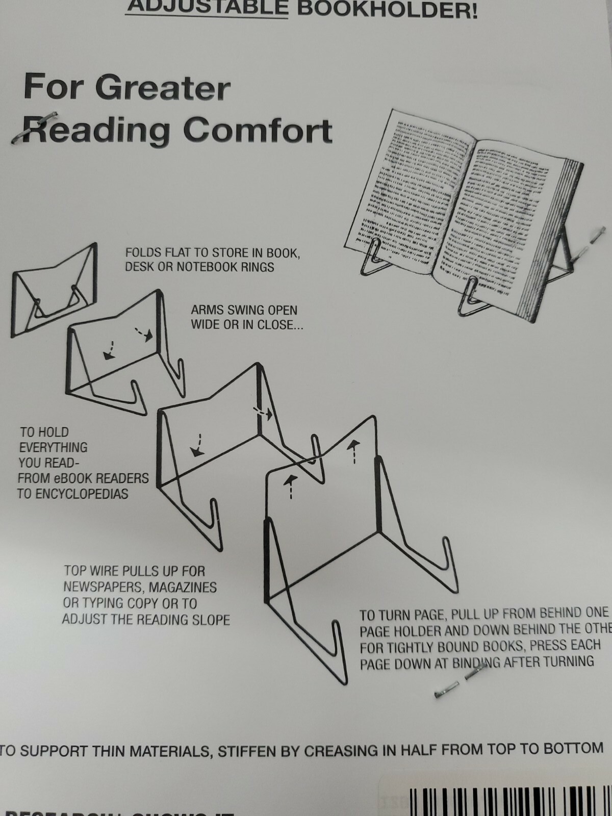 VINTAGE Page Boy Folding Book Holder & Ebook Readers Stand,N.O.S. Made in U.S.A