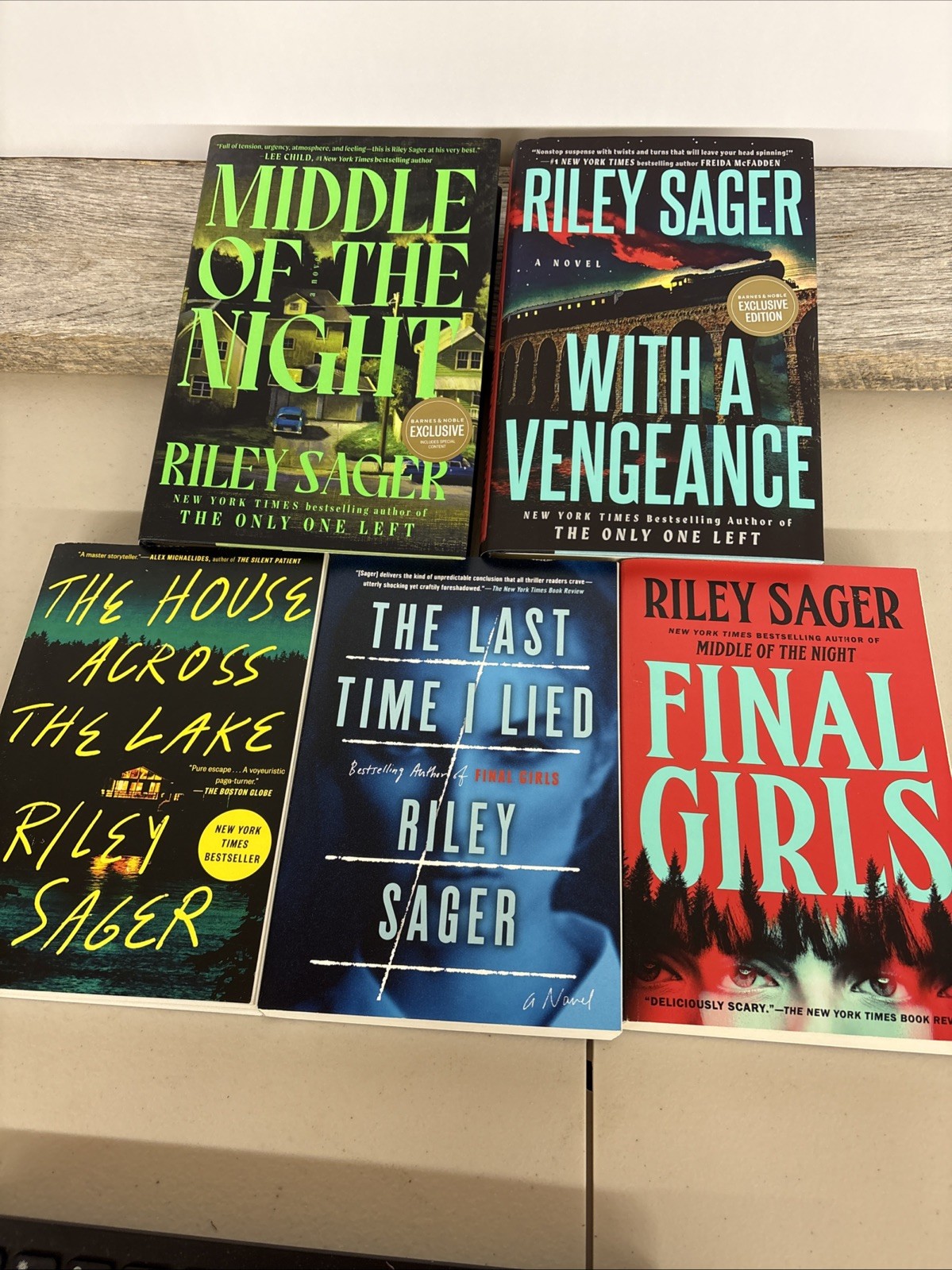 Riley Sager Lot of 5 Books Thriller Suspense Mystery Hardcover & TPB EUC
