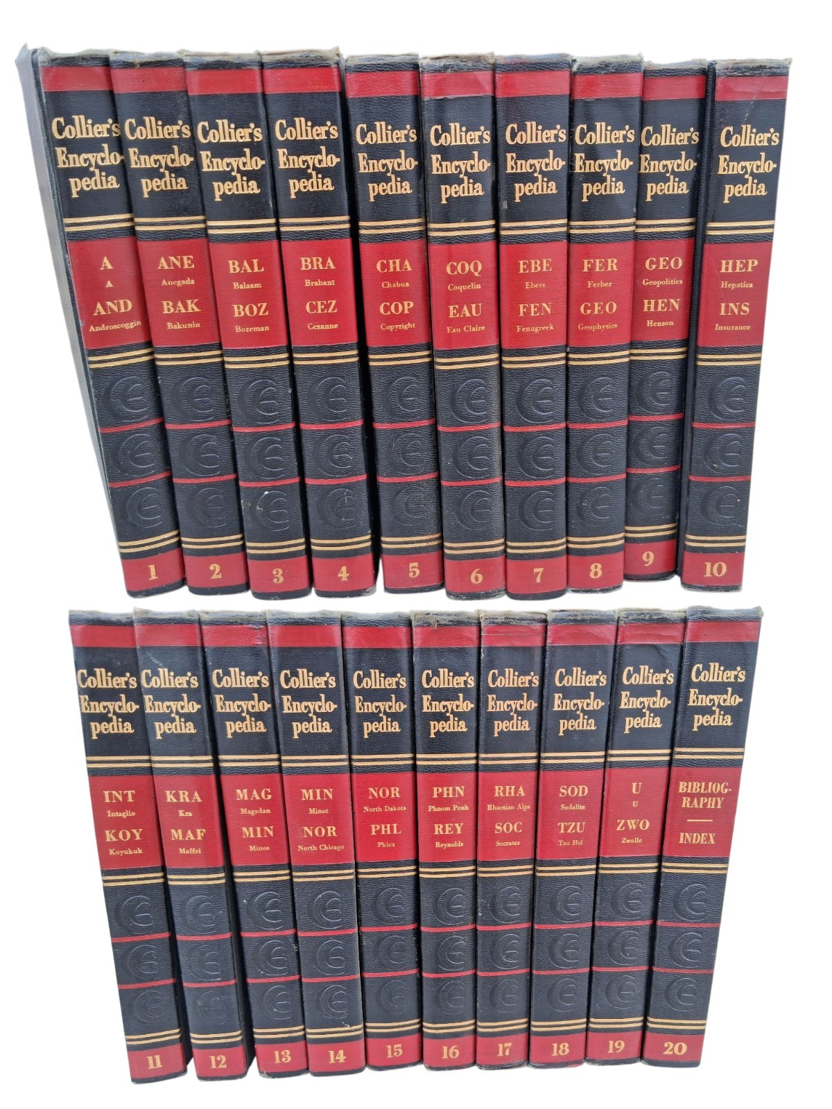 1957 Collier’s Encyclopedia Volume 1 – 20 Complete Set, See Photos