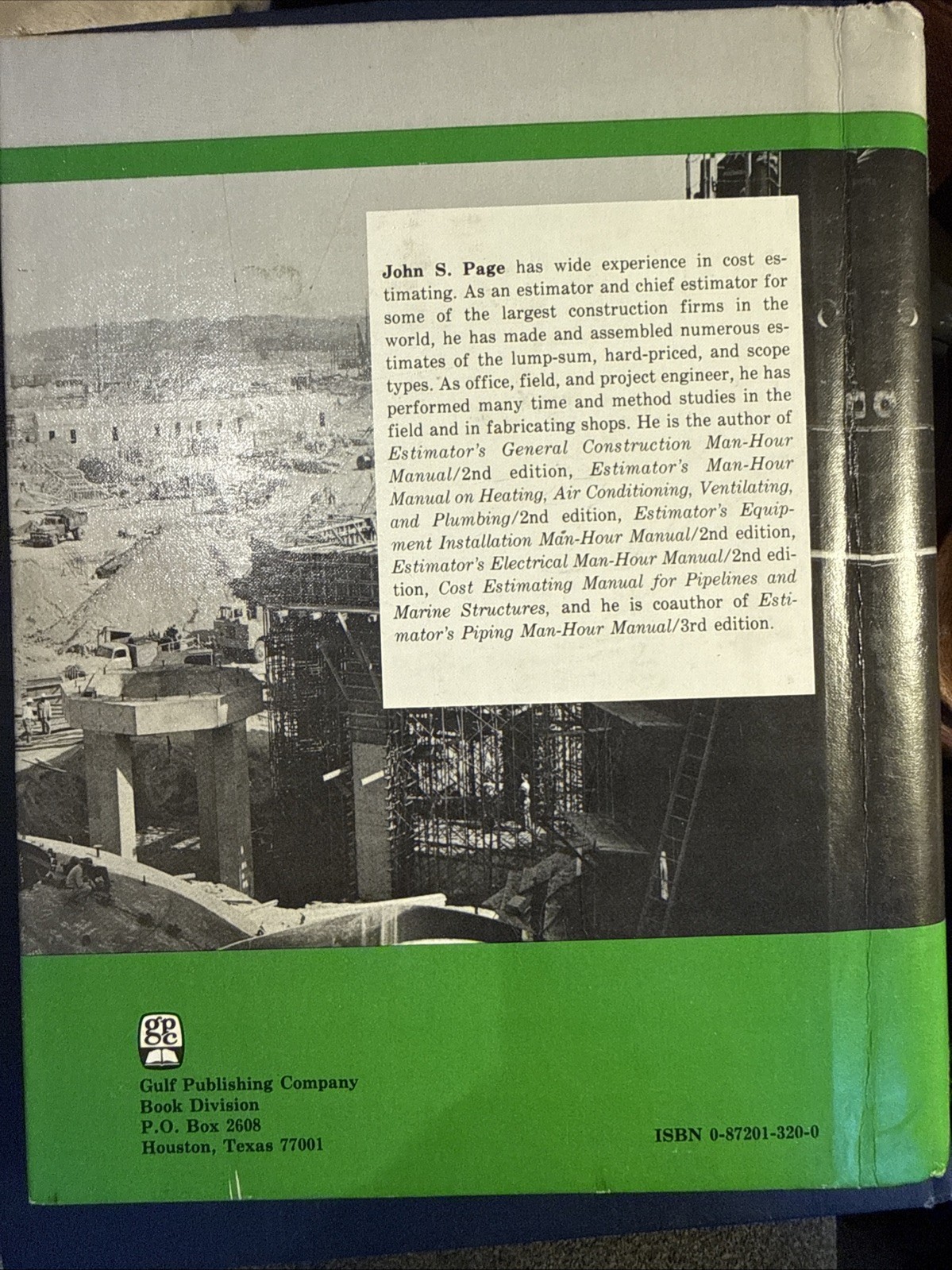 Estimator’s General Construction Man-Hour Manual, 2nd Ed. By John Page, HC